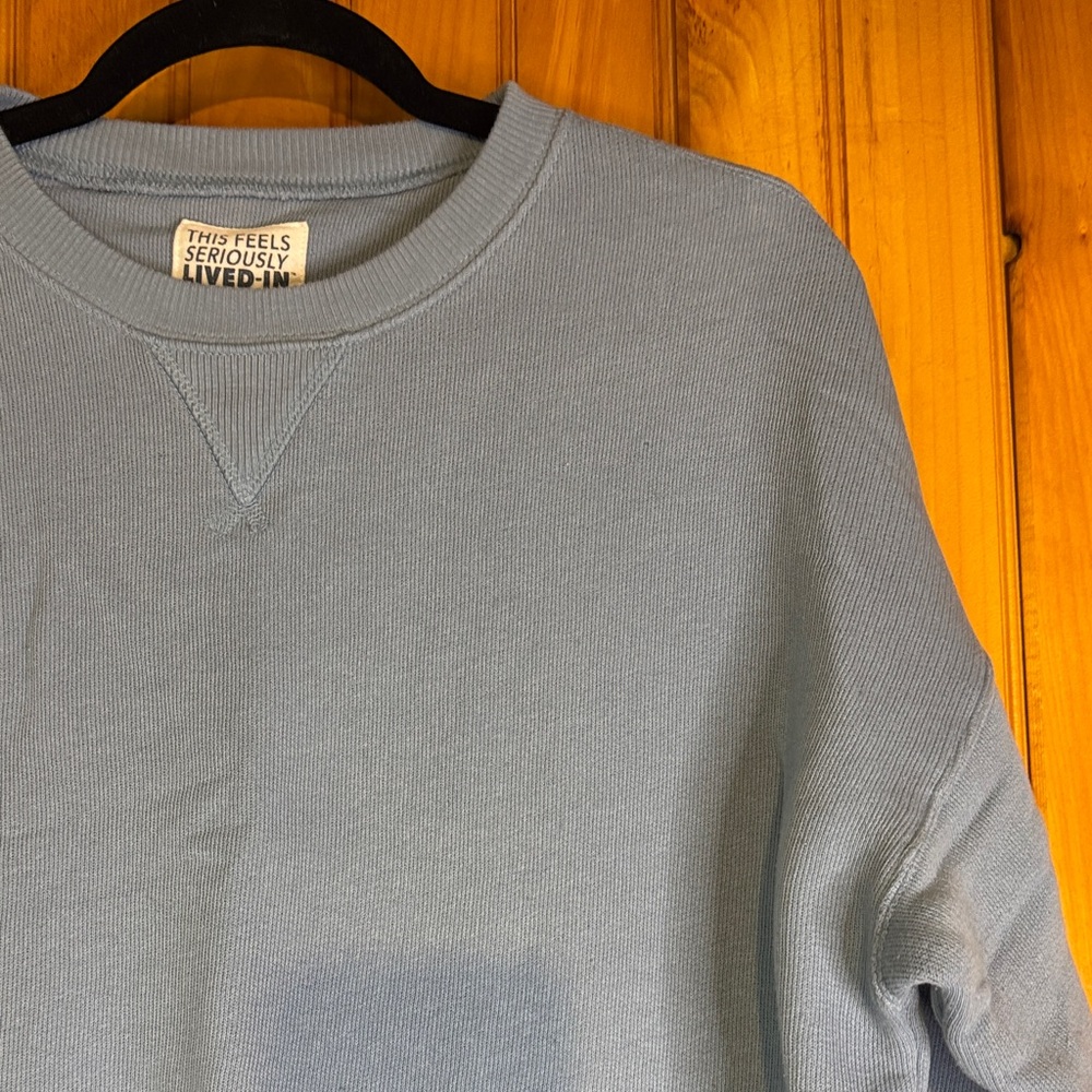 American Eagle Outfitters Sky Blue This Feels Seriously Lived In Sweatshirt - Picture 7 of 8